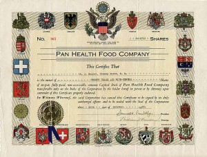Pan Health Food Co. signed by Samuel C. Pandolfo